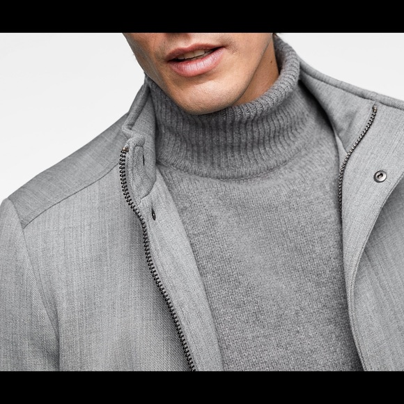 ZARA MAN GRAY COAT BRAND NEW WITH TAGS MEDIUM - Picture 7 of 11